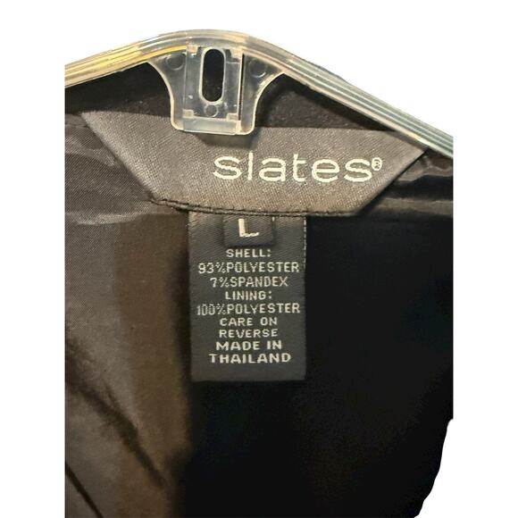 SLATES Men’s Size L Zipper Jacket Pockets Black Lined - Picture 3 of 4